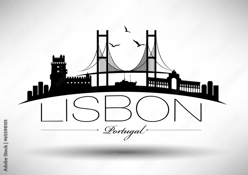 Obraz premium Lisbon City Typography Design