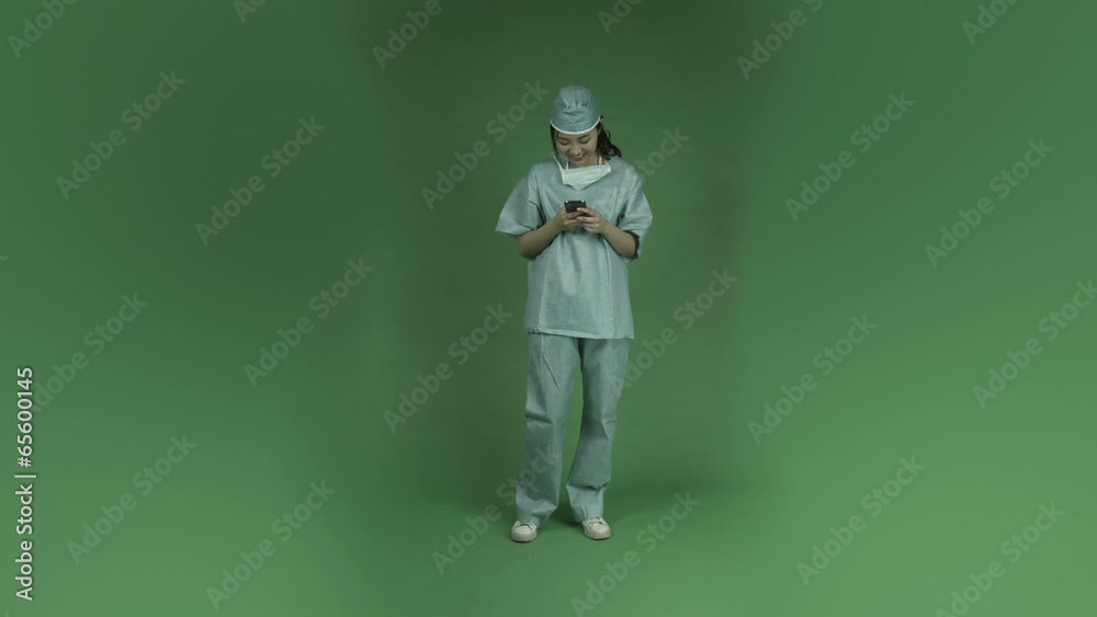 young asian adult woman doctor surgeon isolated on green-screen young asian adult woman doctor surgeon isolated on green-screen