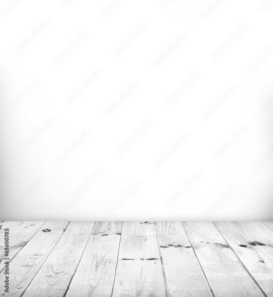 White room with white wood floor White room with white wood floor