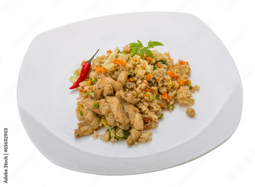 Fried rice with chicken Fried rice with chicken