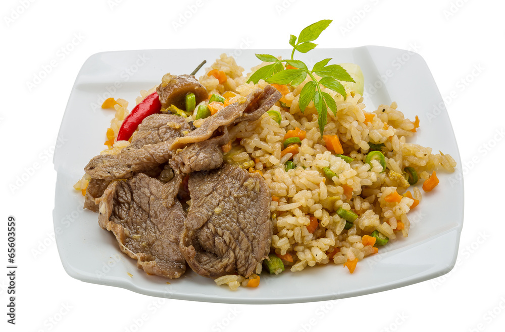 Fried rice with beef