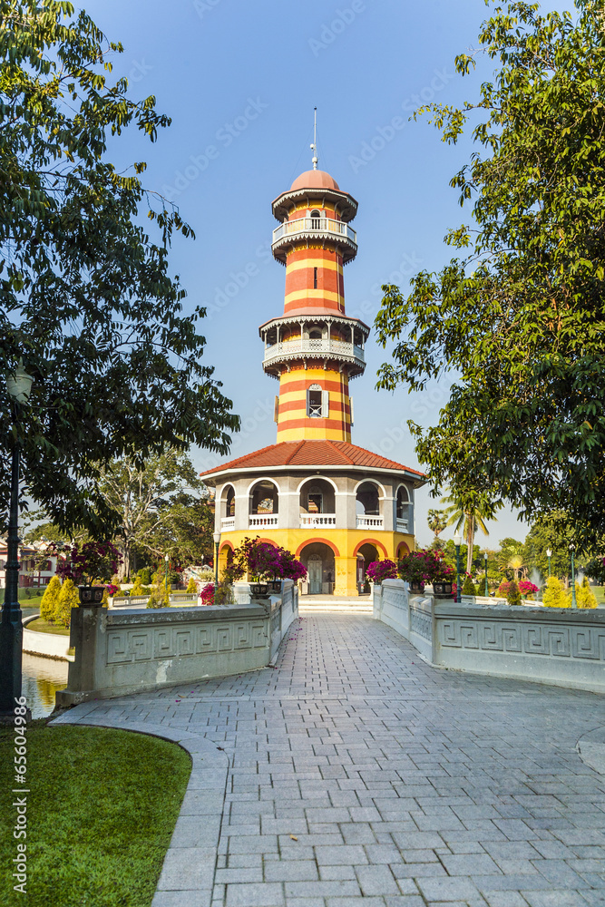 Fototapeta premium Sages Lookout Tower (Ho Withun Thasana) of the Thai royal Summe