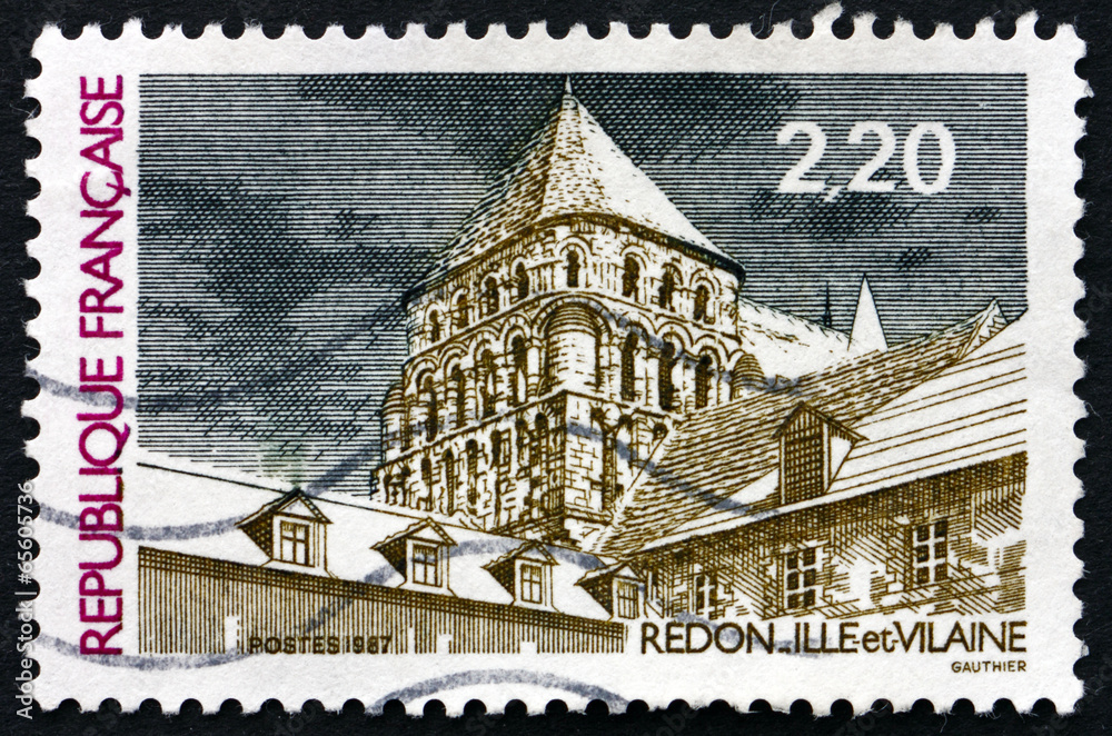 Postage stamp France 1987 View of Redon, Ille et Vilaine