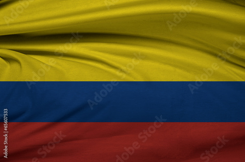 Waving Fabric Flag of Colombia 