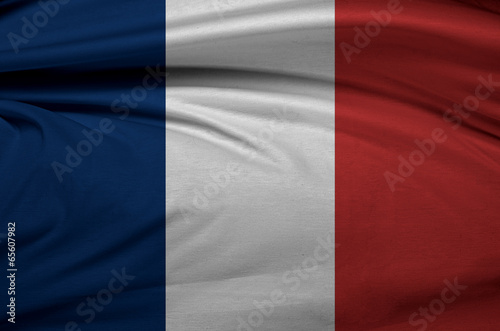 Fabric texture of the flag of France 