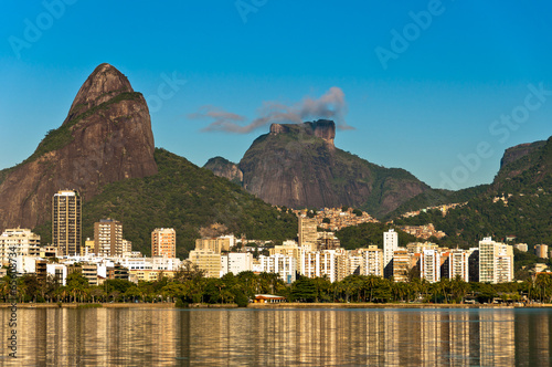 Beautiful view of Rio de Janeiro with the Lake and Mountains