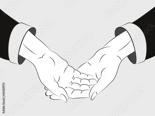 isolated two human hands across sketch vector