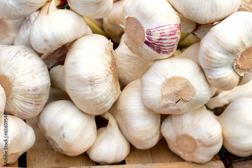 Fresh garlic on a local market