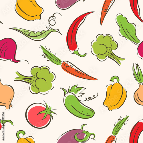 seamless stylized vegetables
