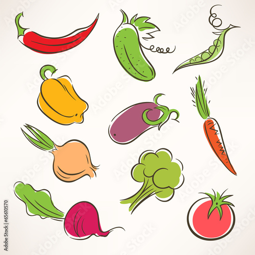 stylized vegetables