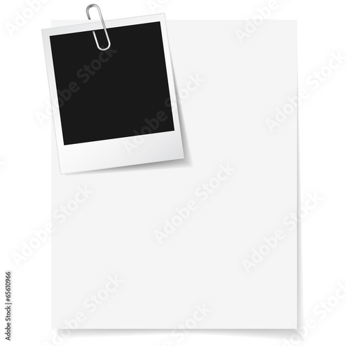 Photo Frame Clipped On Paper