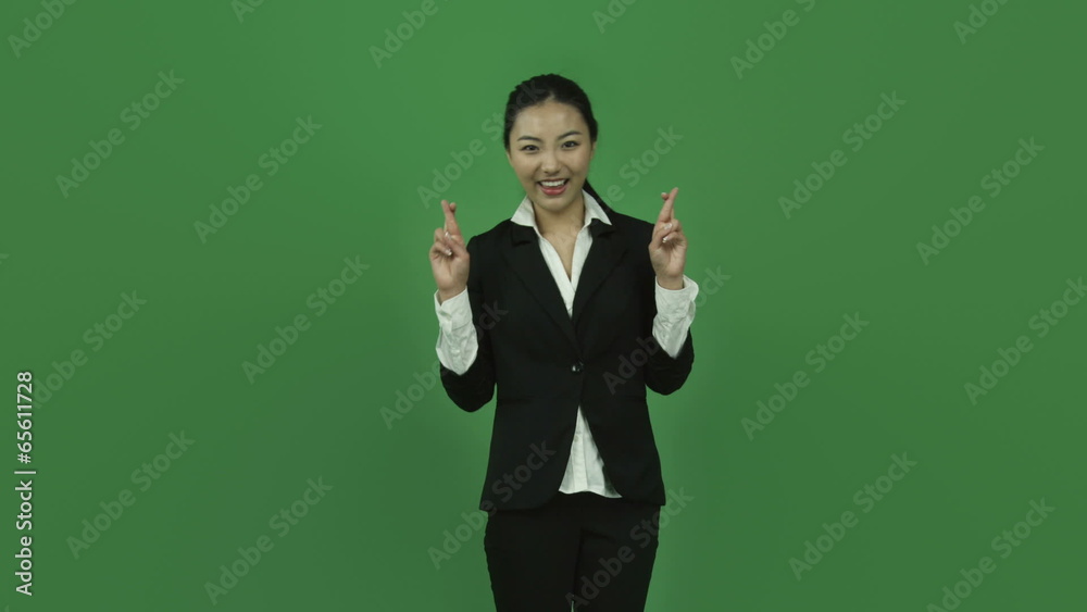 Asian business woman isolated greenscreen green background Asian business woman isolated greenscreen green background