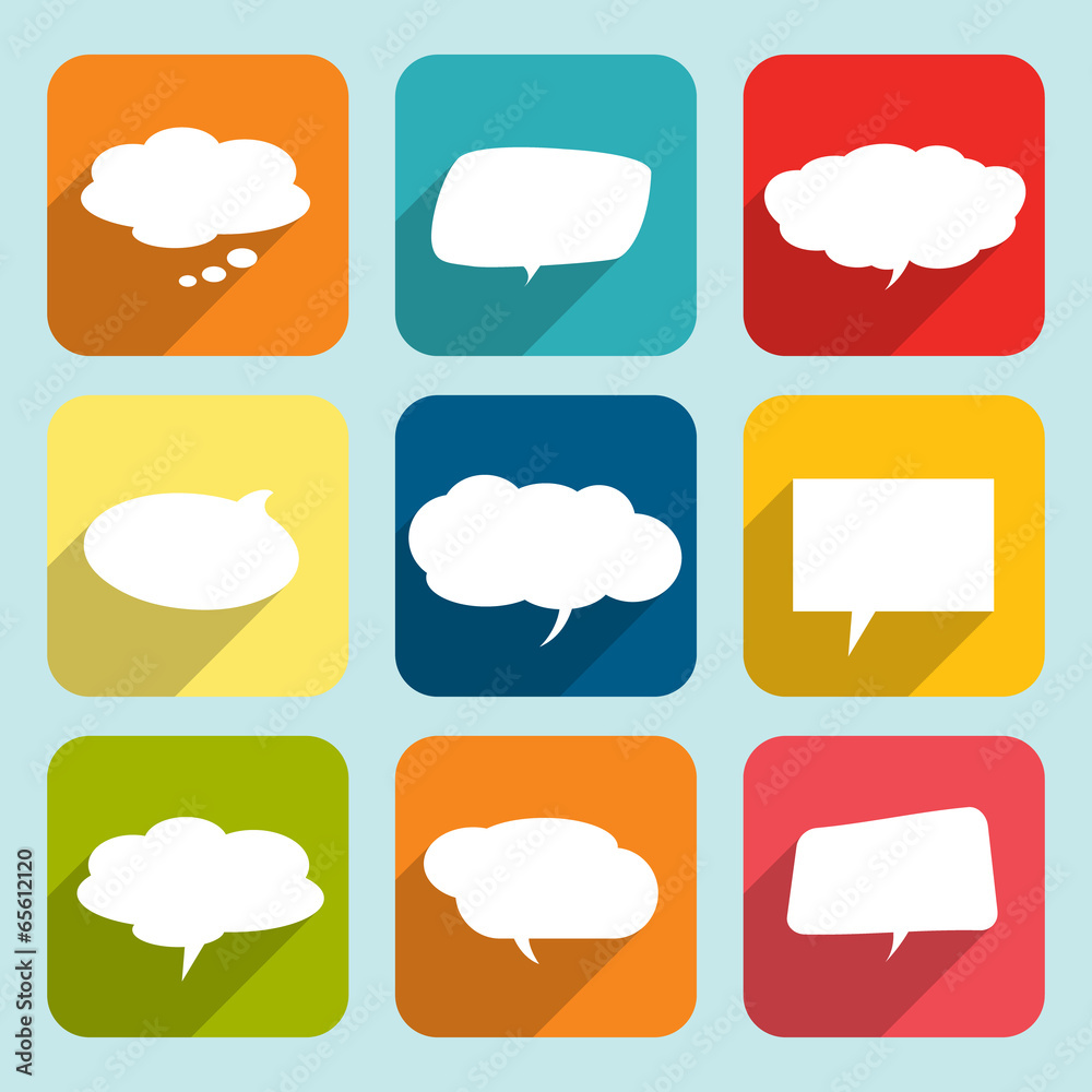 Collection of comic style white speech bubbles. Collection of comic style white speech bubbles.