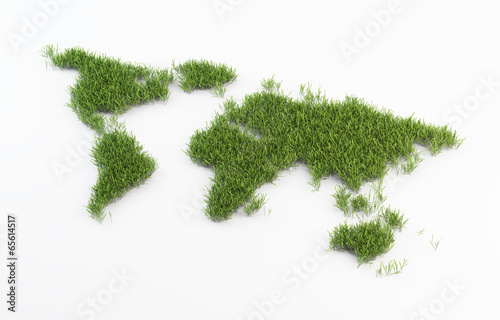 World map grass patch