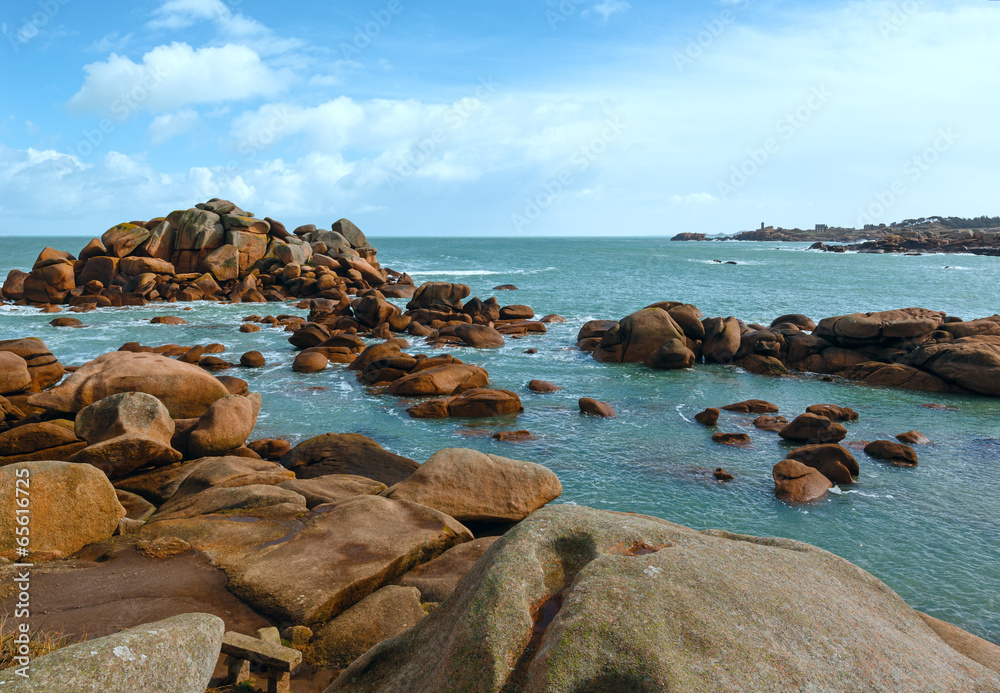 Fototapeta premium Ploumanach coast view (Brittany, France)
