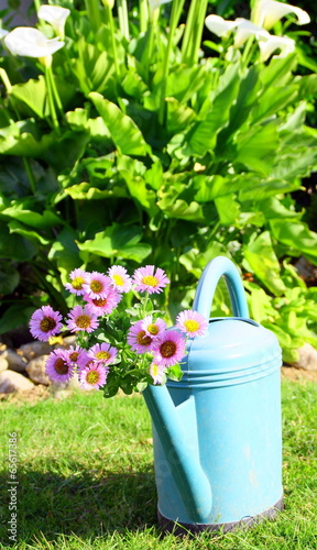 arrosoir fleuri, ustensile de jardinage déco