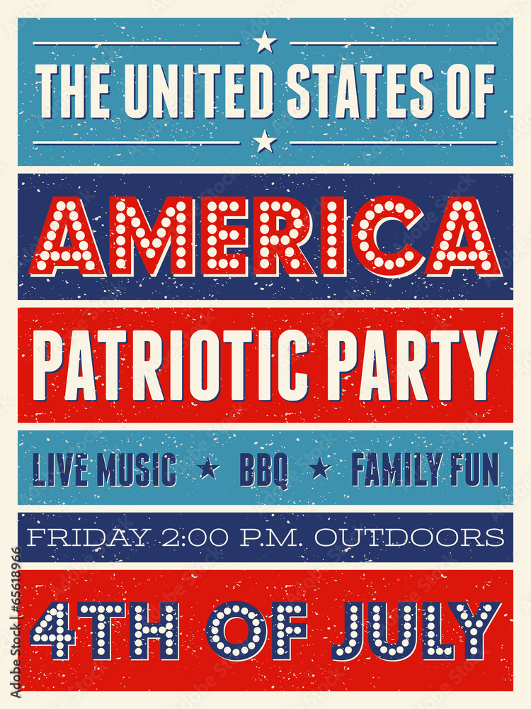 Fototapeta premium US Independence Day Party Flyer