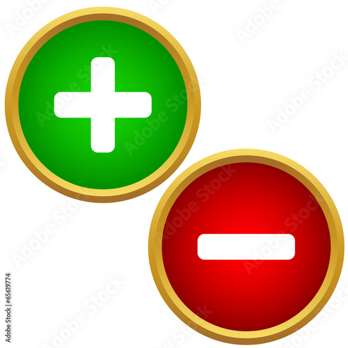 Positive and negative buttons