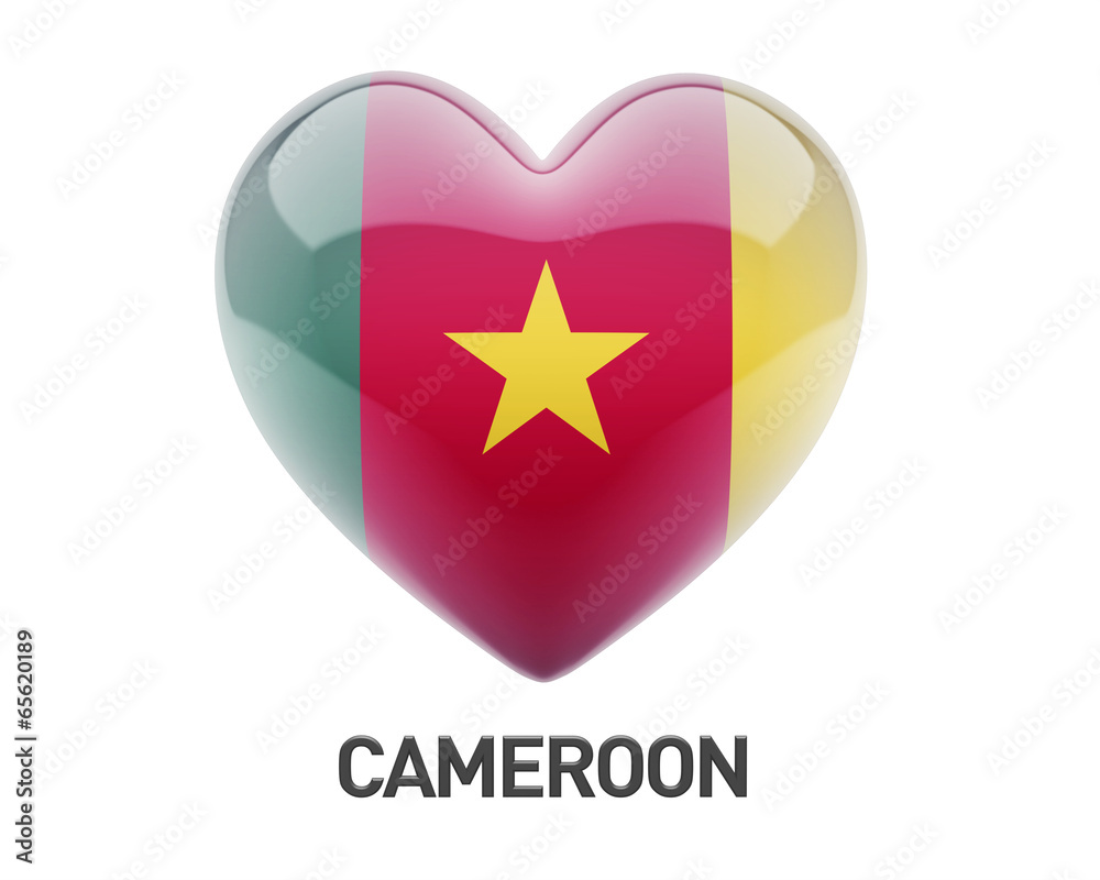 Cameroon Flag Heart Icon Cameroon Flag Heart Icon