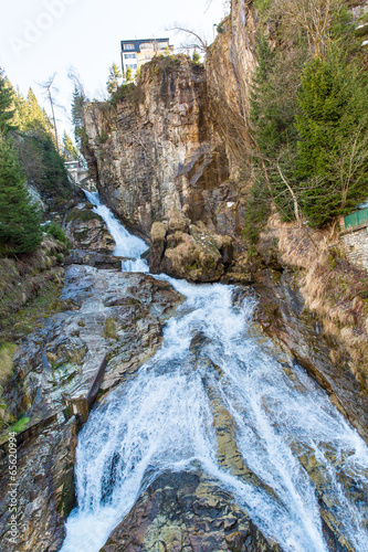 Waterfall in Ski resort town Bad Gastein  Austria  Land Salzburg