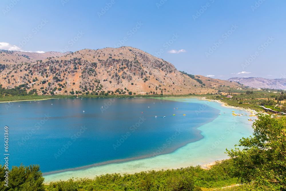 Freshwater lake in village Kavros in Crete  island, Greece