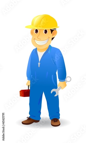 vector cartoon repairman