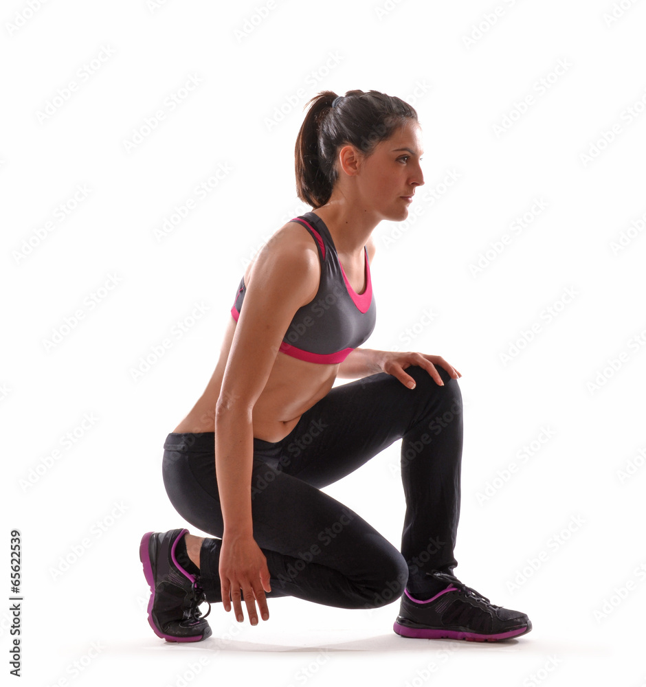 Fototapeta premium Retrato de una joven mujer deportista.