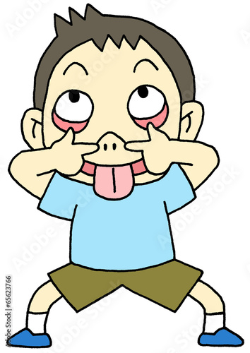 あっかんべー　男の子