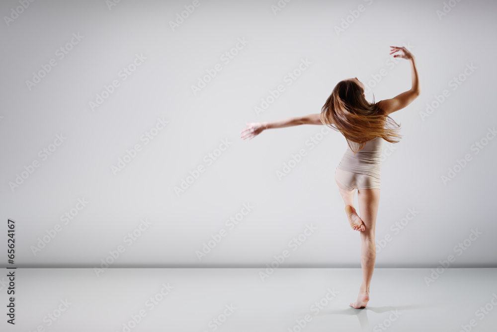 dancer - young beautiful teen girl dancing at studio, series
