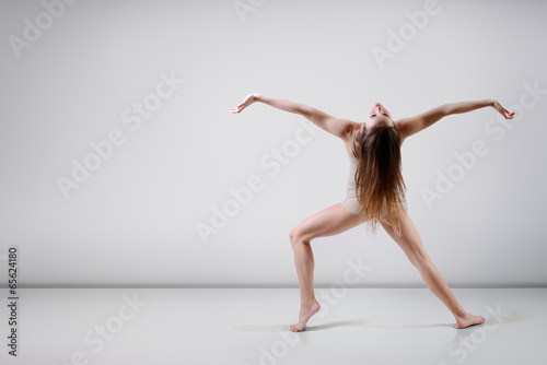 dancer - young beautiful teen girl dancing at studio, series