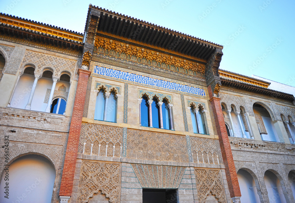 Alcazar Palace in Seville, Patio de la Monteria, Spain