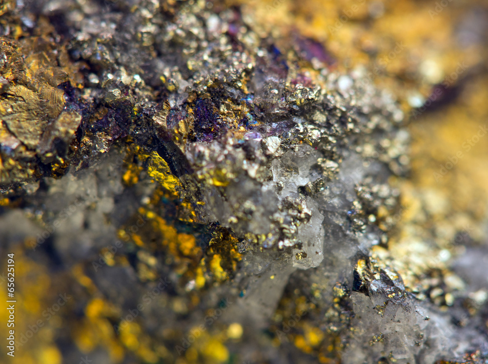 Crystal,nugget, gold, bronze, copper, iron. Macro. Extreme close Crystal,nugget, gold, bronze, copper, iron. Macro. Extreme close