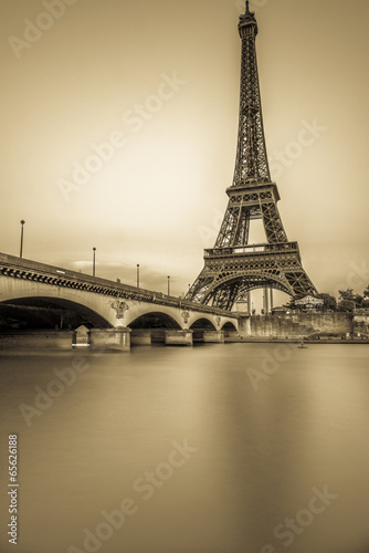 Long Exposure of Eiffel Tower and Seine River at sunset © FadiBarghouthy