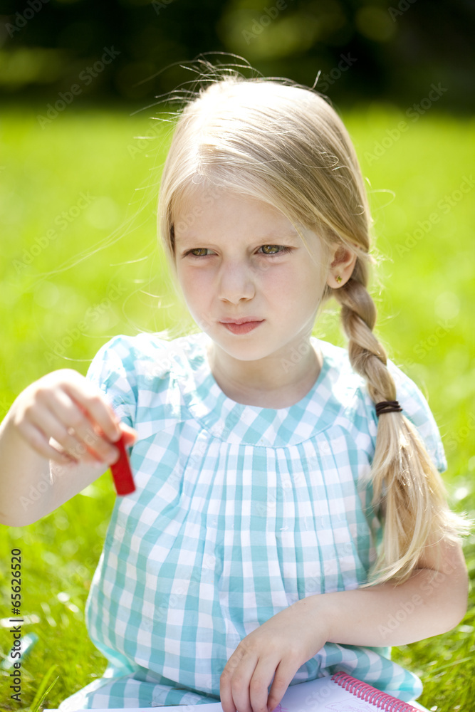Portrait of a beautiful blonde little girl three years Portrait of a beautiful blonde little girl three years