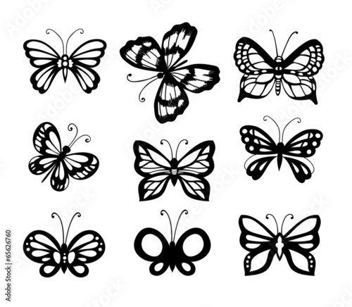 Set of 9 butterflies © katerinamk