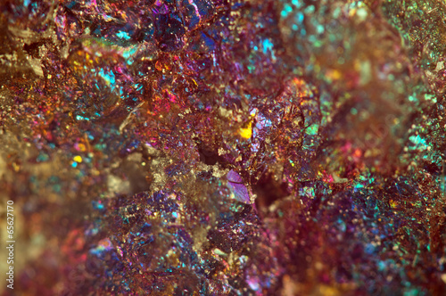 Nugget, colour metal. Macro. Extreme closeup