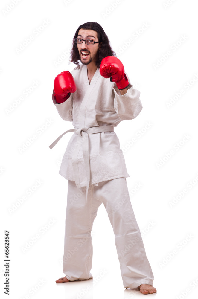 Funny boxer isolated on the white background Funny boxer isolated on the white background