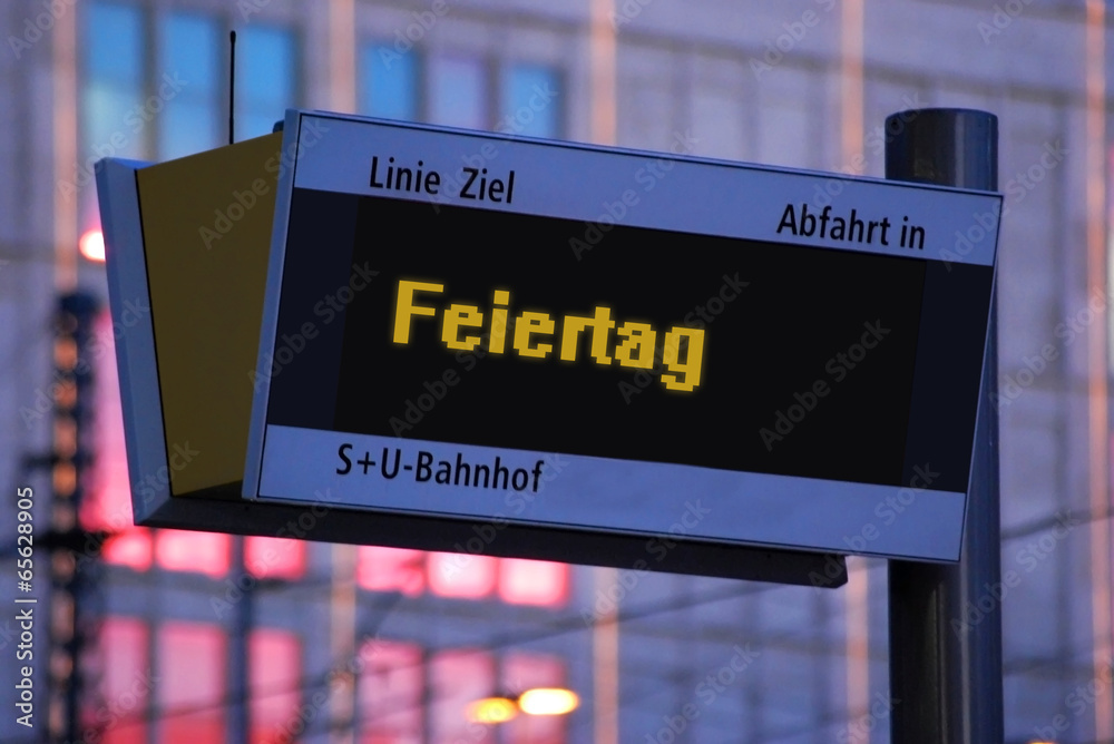 Fototapeta premium Anzeigetafel 1 - Feiertag
