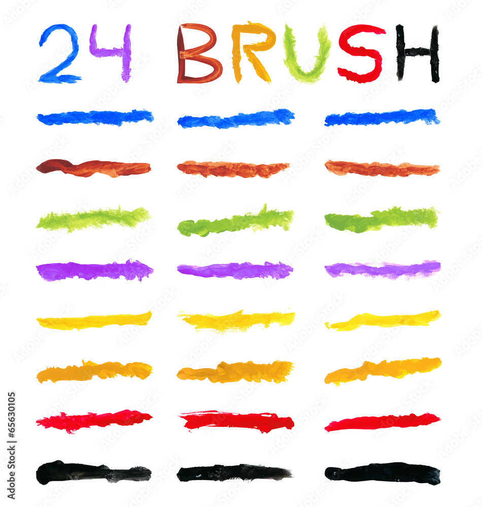 set of 24 brushes of different colors set of 24 brushes of different colors