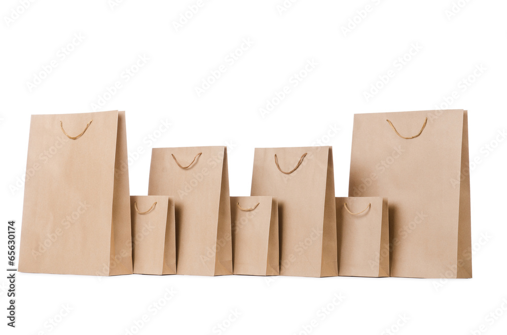 Obraz premium Shopping bags isolated on the white