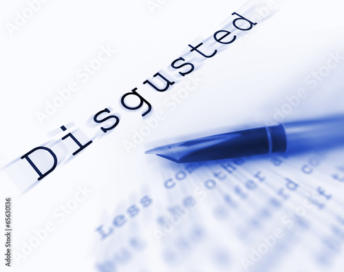 Disgusted Word Displays Appalled Sickened Or Outraged