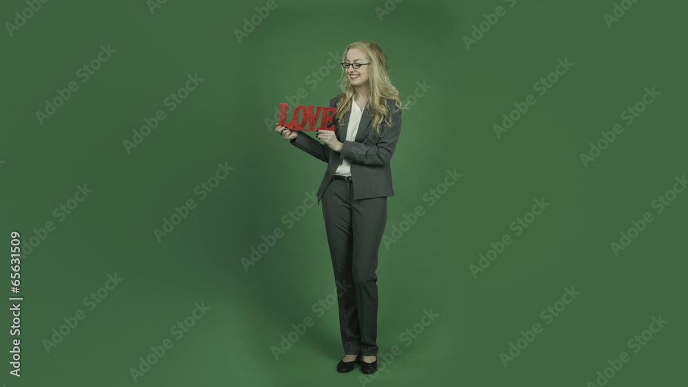 caucasian businesswoman isolated on chroma green screen