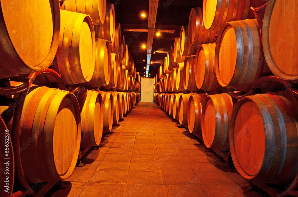 wine - wooden barrels - cellar