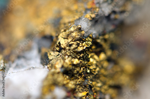 Fantastic background, magic of a stone, gold metal