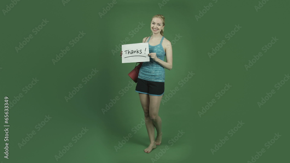 caucasian woman in sport yoga outfit isolated on chroma green caucasian woman in sport yoga outfit isolated on chroma green