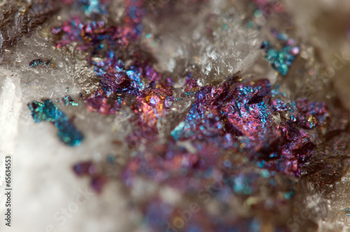 Metallic crystal nugget. Macro
