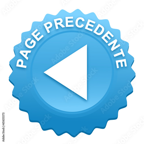 page précédente sur bouton web denté bleu