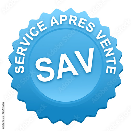service après vente sur bouton web denté bleu