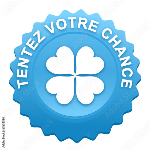 tentez votre chance sur bouton web denté bleu