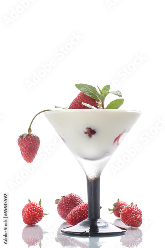 milk with strawberry jelly